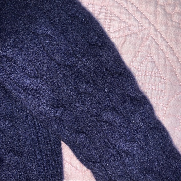 Ralph Lauren | Navy Wool Cashmere Quarter Zip Sweater - Picture 4 of 5